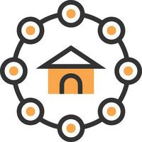 Home outline icon symbol vector image. Illustration of the house real estate graphic property design image