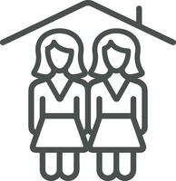 Home outline icon symbol vector image. Illustration of the house real estate graphic property design image