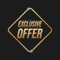 vector golden exclusive offer label in modern style