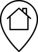 Home outline icon symbol vector image. Illustration of the house real estate graphic property design image