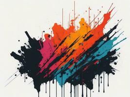 AI generated Abstract colorful splatter, paint, brush strokes watercolor, stain grunge isolated on clear background, colored spray, With different colors photo