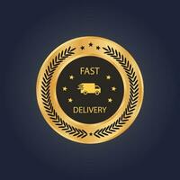 vector fast delivery golden sticker design