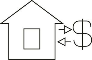 Home outline icon symbol vector image. Illustration of the house real estate graphic property design image