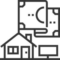 Home outline icon symbol vector image. Illustration of the house real estate graphic property design image