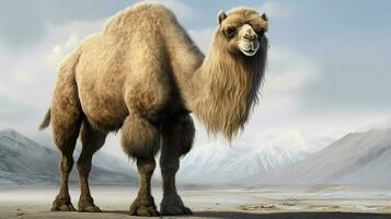 AI generated Bactrian camel natura animal wallpaper background photo