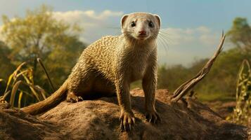 AI generated Banded mongoose natura animal wallpaper background photo