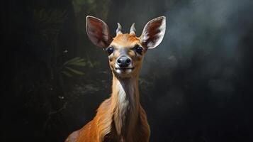 AI generated Barking deer natura animal wallpaper background photo