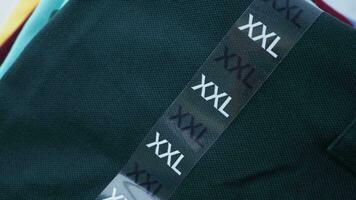 XXL size clothing label tag video