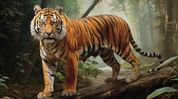 AI generated Bengal tiger natura animal wallpaper background photo