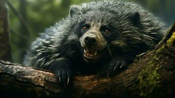 AI generated Binturong fullr natura animal wallpaper background photo