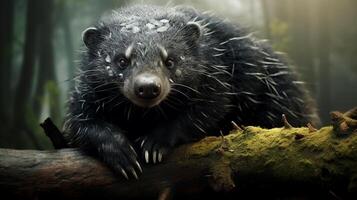 AI generated Binturong fullr natura animal wallpaper background photo