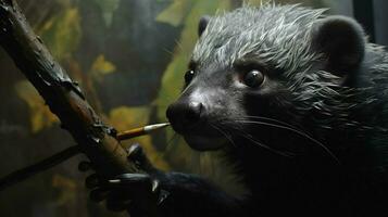 AI generated Binturong fullr natura animal wallpaper background photo