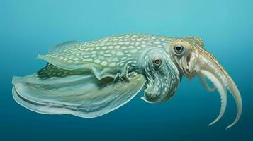 AI generated Cuttlefish natura animal wallpaper background photo