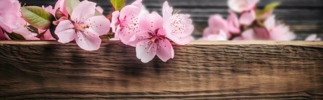 AI generated Captivating banner design featuring cheey blossoms photo