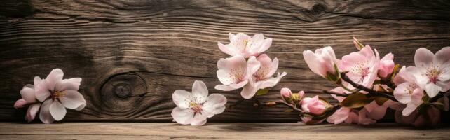 AI generated Captivating banner design featuring cheey blossoms photo