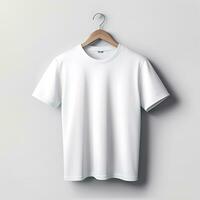 AI generated White t-shirt mockup. photo