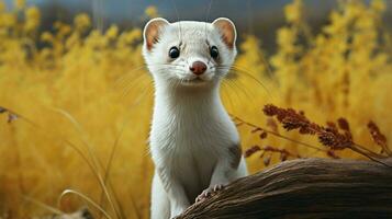 AI generated Japanese Weasel natura animal wallpaper background photo