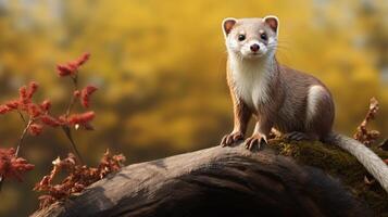 AI generated Japanese Weasel natura animal wallpaper background photo