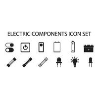 switch icon, battery icon, fuse icon, led icon vector