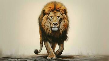 AI generated Lion natura animal wallpaper background photo