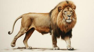 AI generated Lion natura animal wallpaper background photo