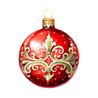 ai generato acquerello Natale sfera. clipart. ai generato. png