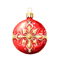 ai generado acuarela Navidad pelota. clipart. ai generado. png