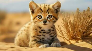 AI generated Sand Cat natura animal wallpaper background photo