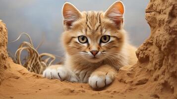 AI generated Sand Cat natura animal wallpaper background photo