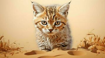 AI generated Sand Cat natura animal wallpaper background photo