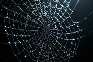 ai generado araña web aislado en negro antecedentes ai generativo foto