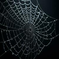 AI generated Spider Web Isolated in Black Background Ai Generative photo