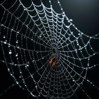 ai generado araña web aislado en negro antecedentes ai generativo foto