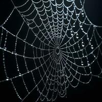 AI generated Spider Web Isolated in Black Background Ai Generative photo