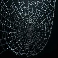 AI generated Spider Web Isolated in Black Background Ai Generative photo