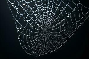 ai generado araña web aislado en negro antecedentes ai generativo foto