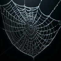 ai generado araña web aislado en negro antecedentes ai generativo foto