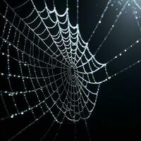 AI generated Spider Web Isolated in Black Background Ai Generative photo