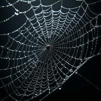 AI generated Spider Web Isolated in Black Background Ai Generative photo