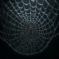 AI generated Spider Web Isolated in Black Background Ai Generative photo