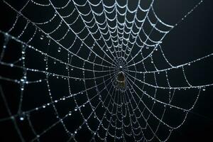 AI generated Spider Web Isolated in Black Background Ai Generative photo