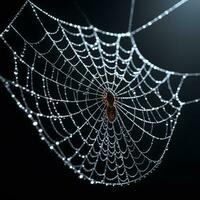 ai generado araña web aislado en negro antecedentes ai generativo foto