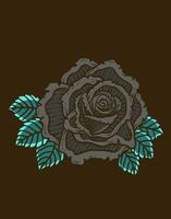 Illustration vintage black rose flower vector