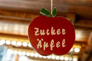 an apple sign with the german words sugar apple photo