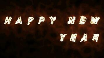 New Year Wishes Glowing Typography Digital Rendering video