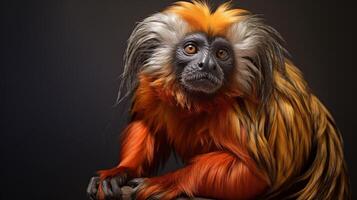 AI generated Tamarin natura animal wallpaper background photo