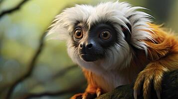 ai generado tamarin natura animal fondo de pantalla antecedentes foto