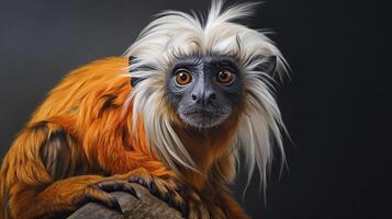 AI generated Tamarin natura animal wallpaper background photo