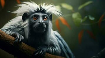 AI generated Tamarin natura animal wallpaper background photo