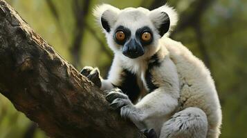 ai generado verreaux sifaka natura animal fondo de pantalla antecedentes foto